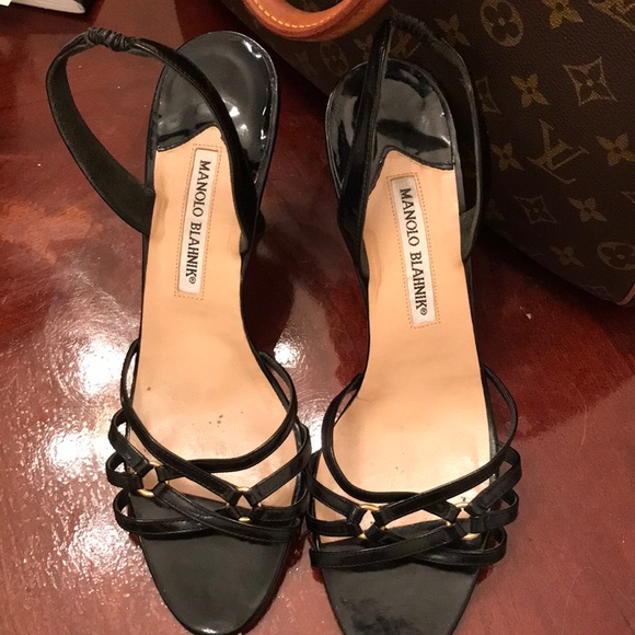 Manolo Blahnik black strappy sandles - Picture 2 of 6